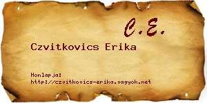 Czvitkovics Erika névjegykártya